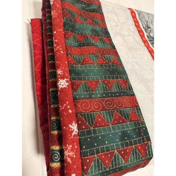 Christmas Table Runner Quilted Country Farm House Old Truck Red Barn 54x18” - Picture 7 of 8